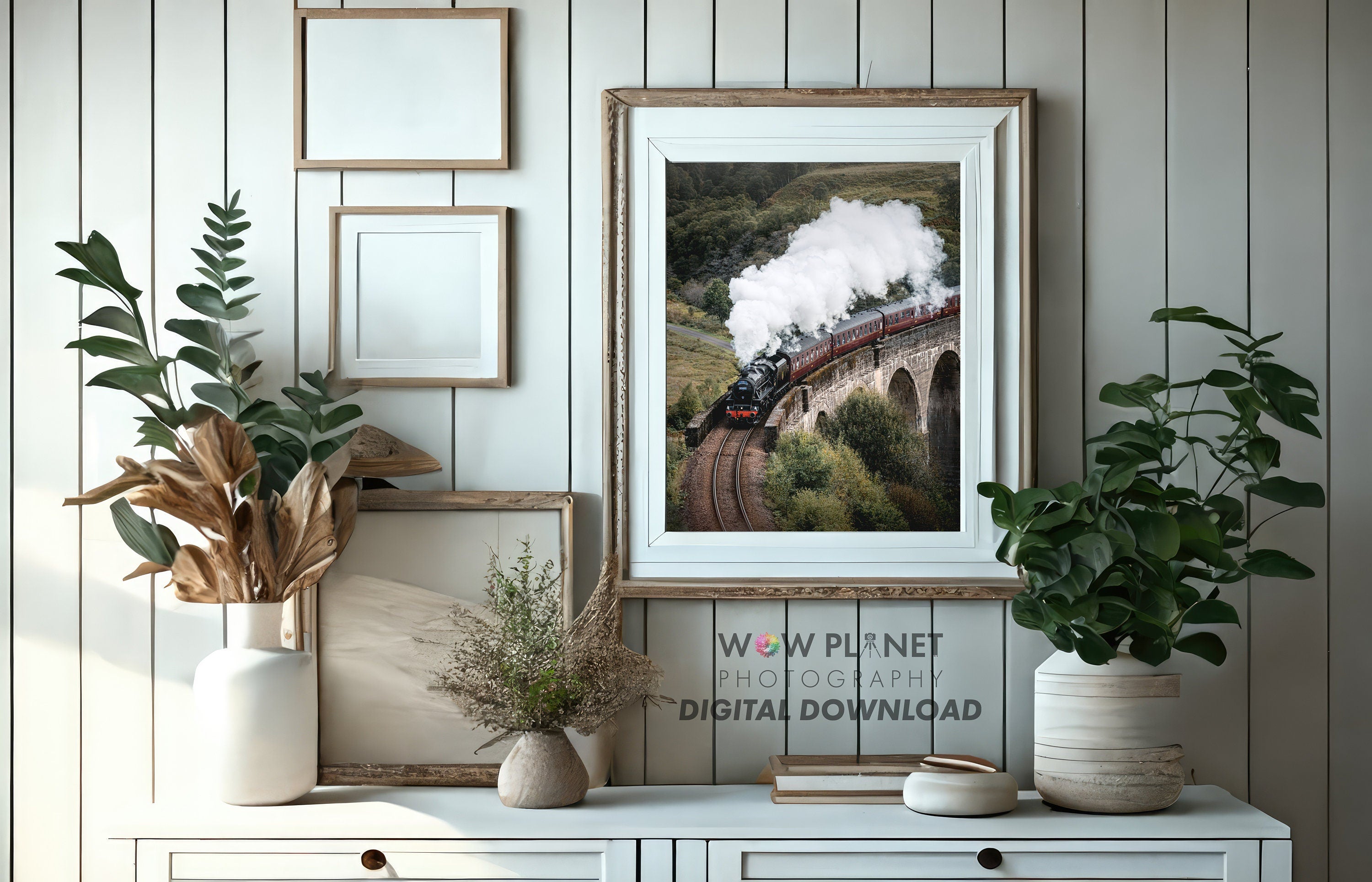 Printable Digital Download Jacobite Express, at Glenfinnan Viaduct, Ideal for printing on Canvas, Poster or Photographic Print