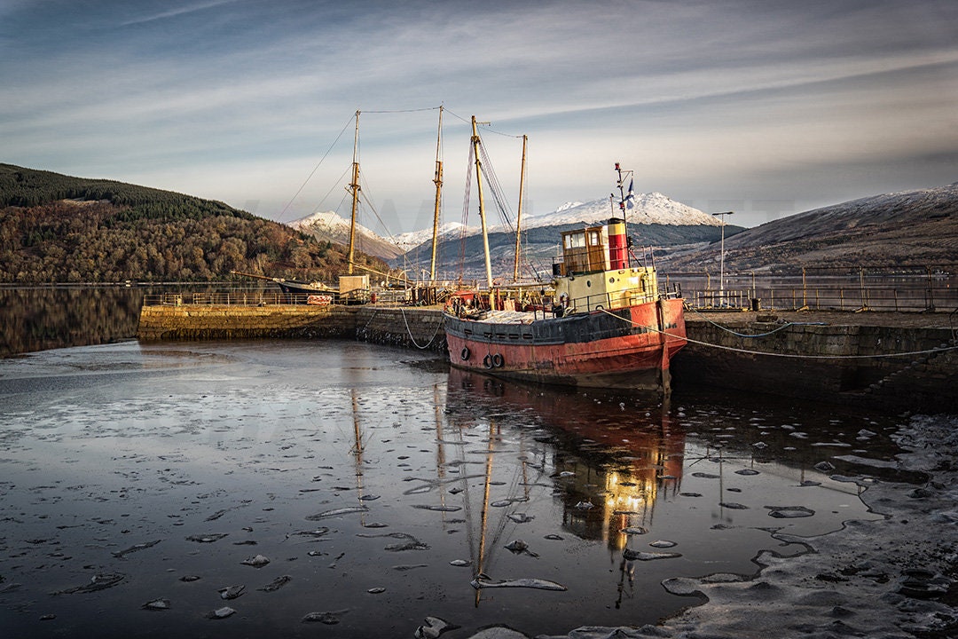 Printable Digital Download, 3 x Images of Inveraray Scotland winter printing to Canvas, Posters or for Photographic Printing and Framing