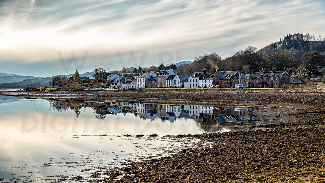 Printable Digital Download, 3 x Images of Inveraray Scotland winter printing to Canvas, Posters or for Photographic Printing and Framing
