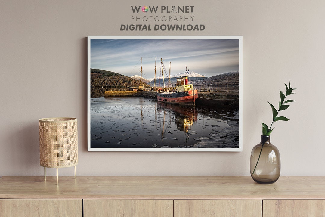 Printable Digital Download, 3 x Images of Inveraray Scotland winter printing to Canvas, Posters or for Photographic Printing and Framing