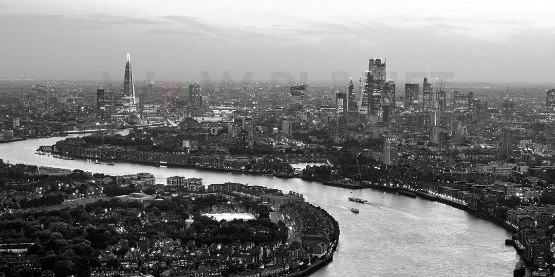 Printable Digital Download: London Sunset Skyline, provided in High Resolution Colour & Mono Wall Art. Perfect for printing to Canvas