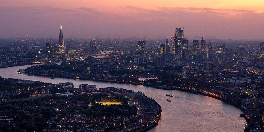 Printable Digital Download: London Sunset Skyline, provided in High Resolution Colour & Mono Wall Art. Perfect for printing to Canvas