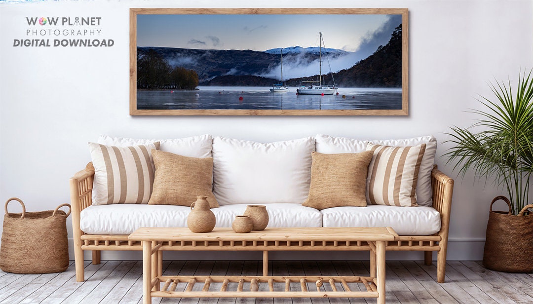 Printaable Digital Download, Loch Lomond - Early Morning Mist, Hi-Resolution, Canvas, Posters or Photographic Paper for framing