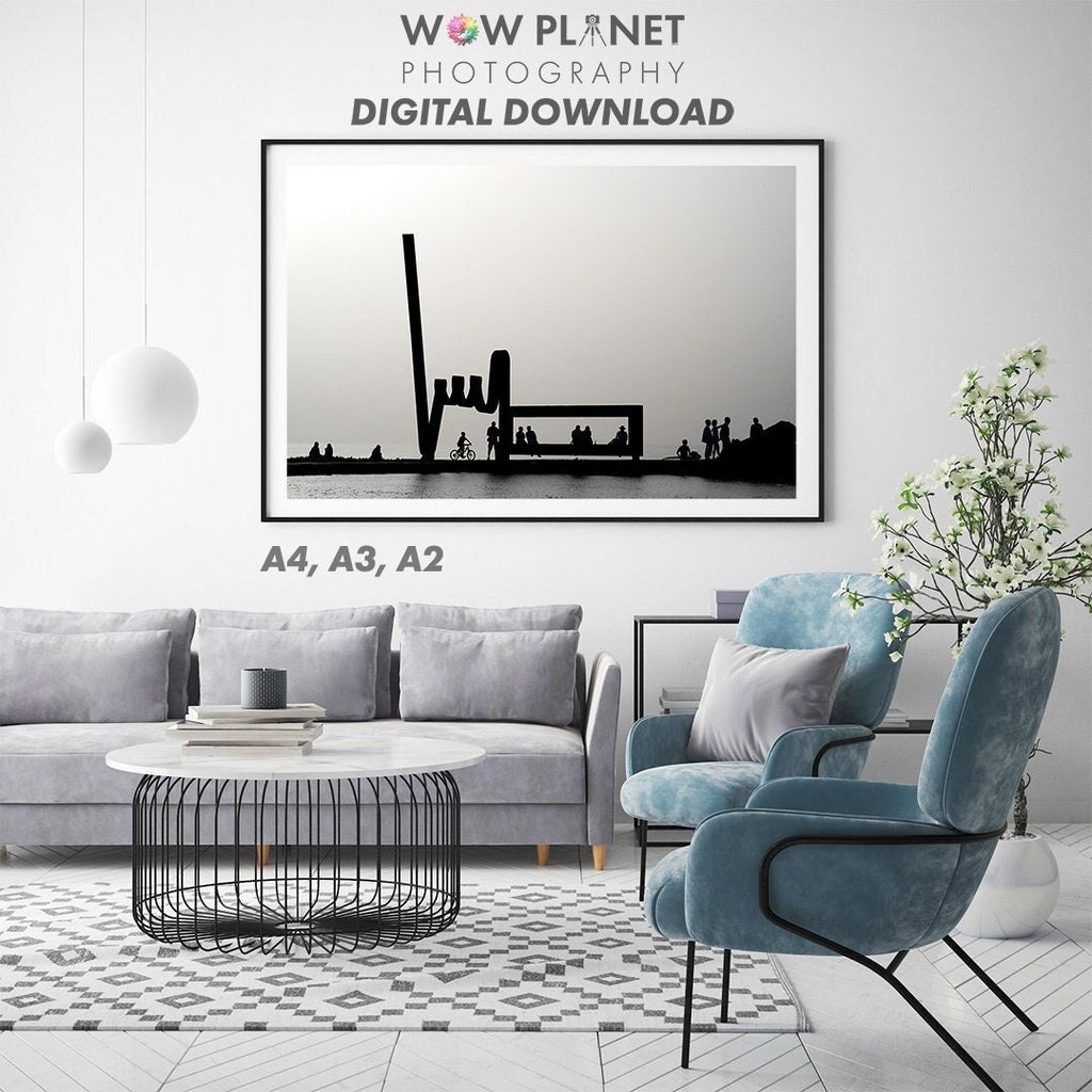 Printable Digital Download, Tenerife Silhouette: Abstract Sculpture Photograph Wall Art