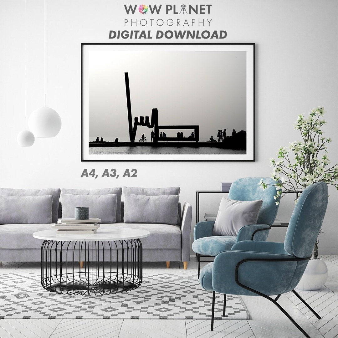 Printable Digital Download, Tenerife Silhouette: Abstract Sculpture Photograph Wall Art