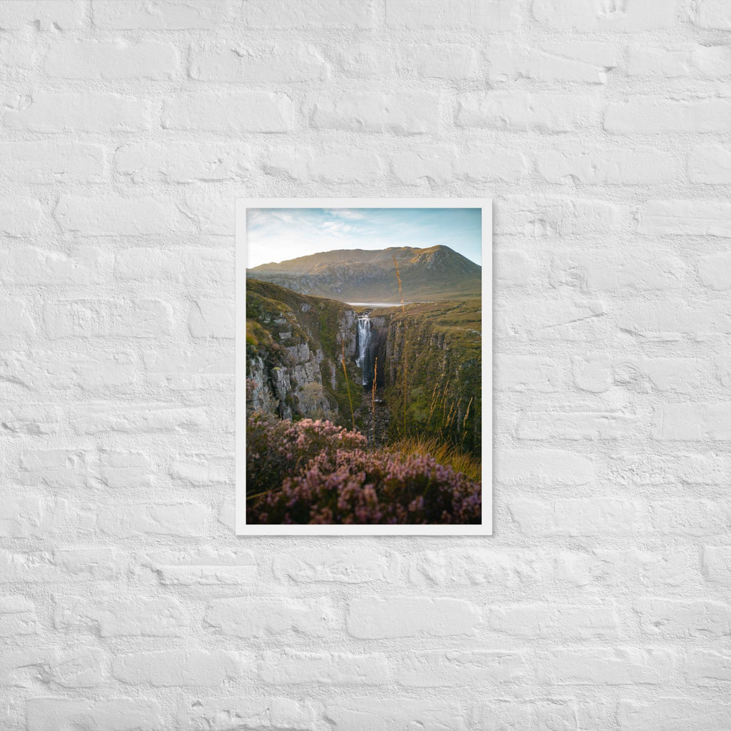 Wailing Widow Falls Print – Portrait Framed Wall Art of Scottish Highlands Waterfall | Dramatic Landscape Photography for Nature Lovers