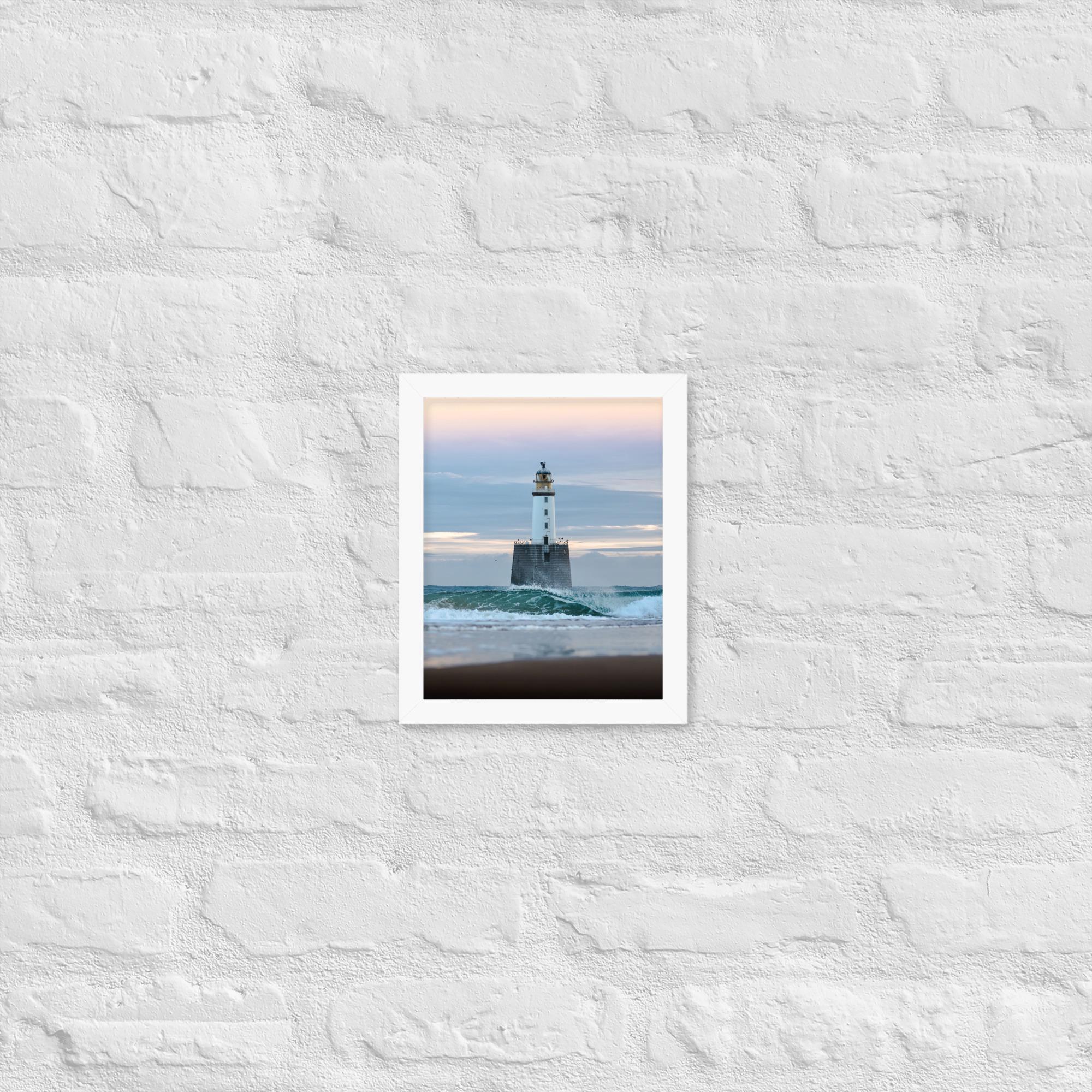 Rattray Head Lighthouse Print – Serene Morning Coastal Photography | Framed Scotland Seascape Wall Art | Minimal Seaside Decor