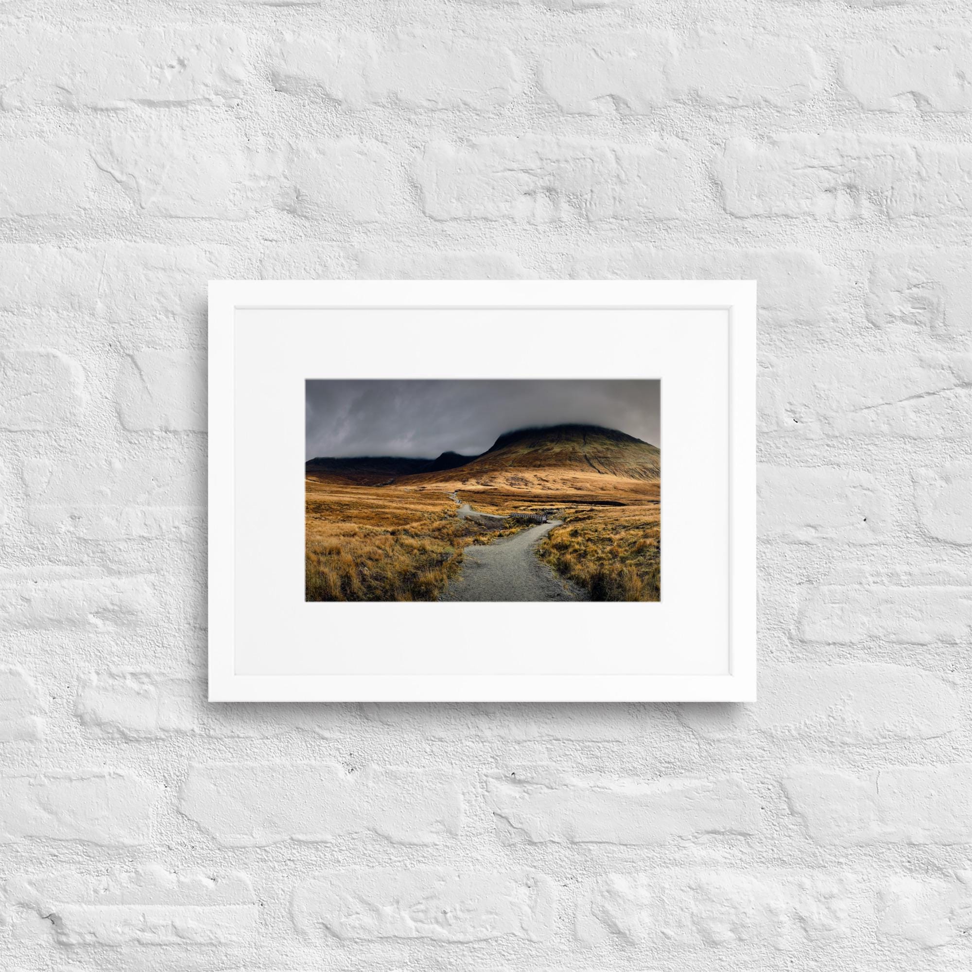 Fairy Pools Autumn Print – Isle of Skye Path Landscape Photo – Dramatic Scottish Wall Art