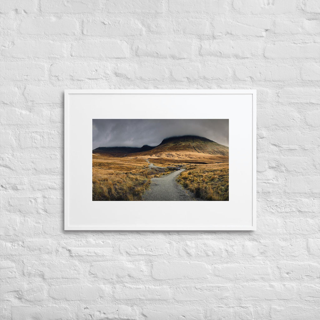 Fairy Pools Autumn Print – Isle of Skye Path Landscape Photo – Dramatic Scottish Wall Art