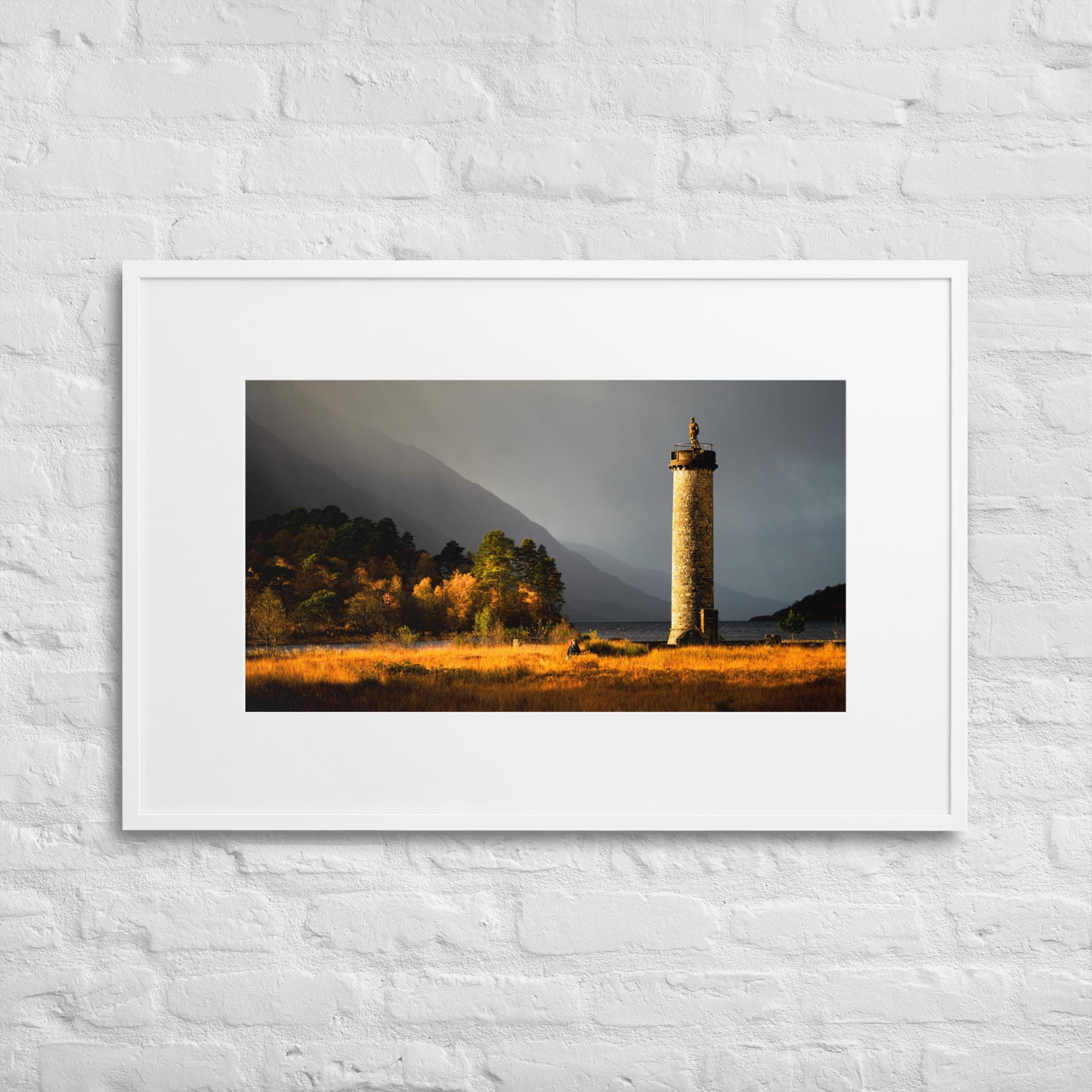 Glenfinnan Monument Print – Autumn Scotland Wall Art – Loch Shiel Landscape Photo