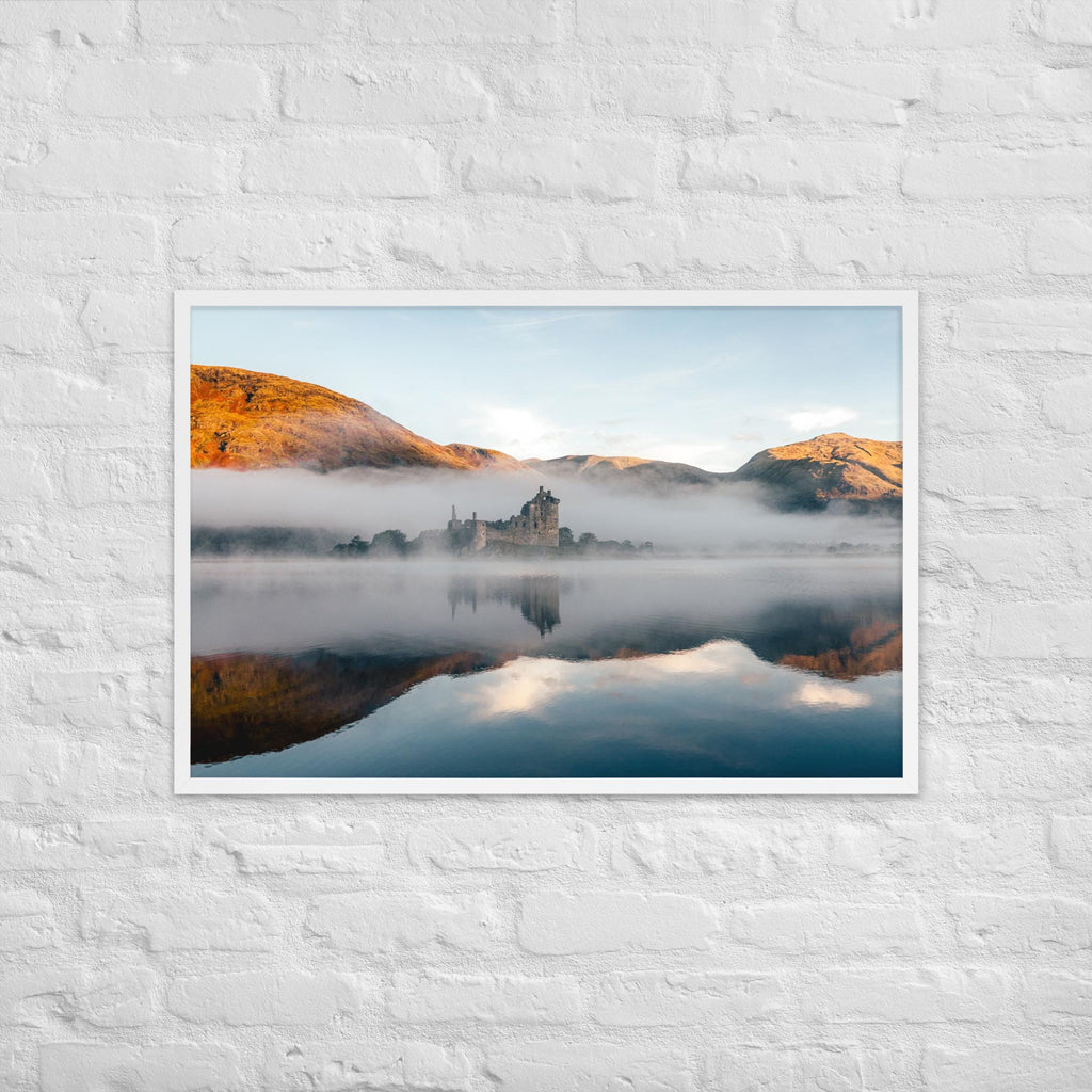Kilchurn Castle Print – Framed Wall Art of Loch Awe, Scotland | Tranquil Morning Reflection | Scottish Highlands Landscape Photography