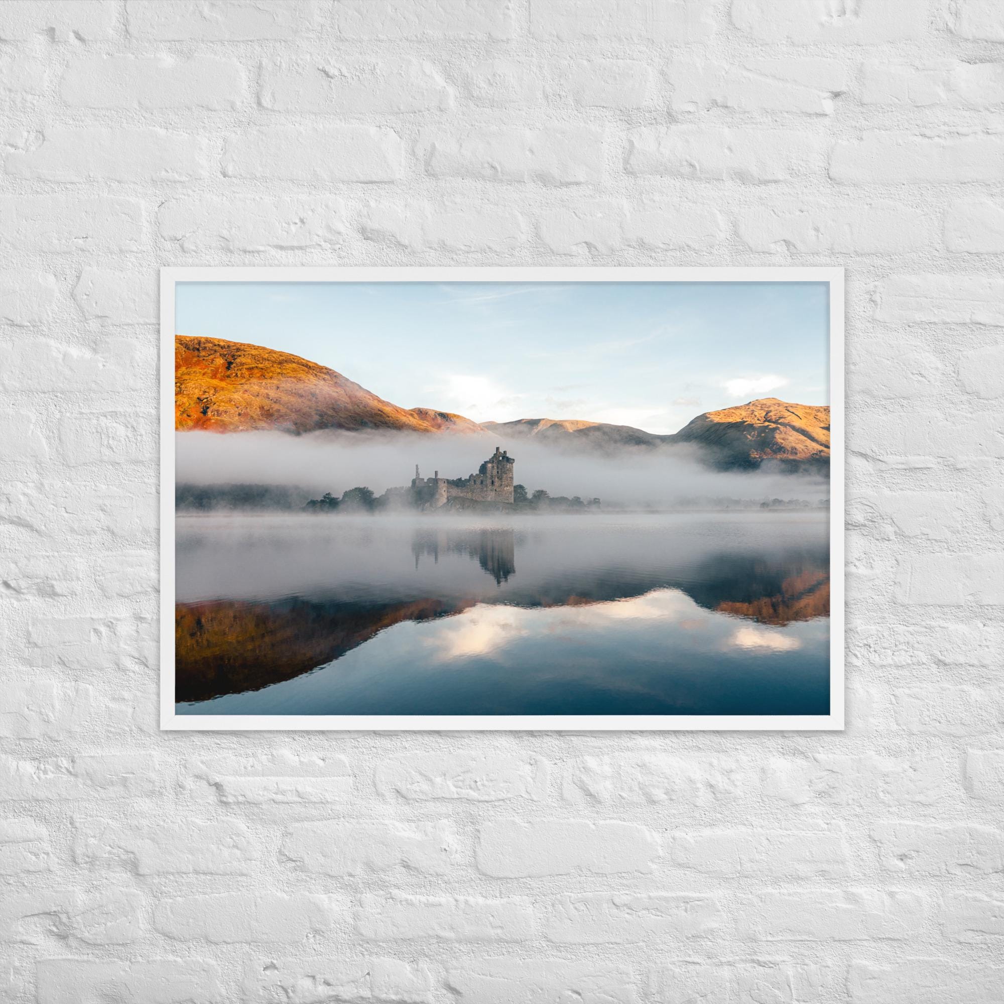Kilchurn Castle Print – Framed Wall Art of Loch Awe, Scotland | Tranquil Morning Reflection | Scottish Highlands Landscape Photography