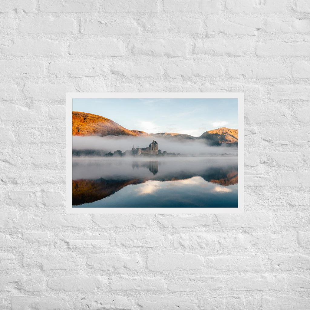 Kilchurn Castle Print – Framed Wall Art of Loch Awe, Scotland | Tranquil Morning Reflection | Scottish Highlands Landscape Photography