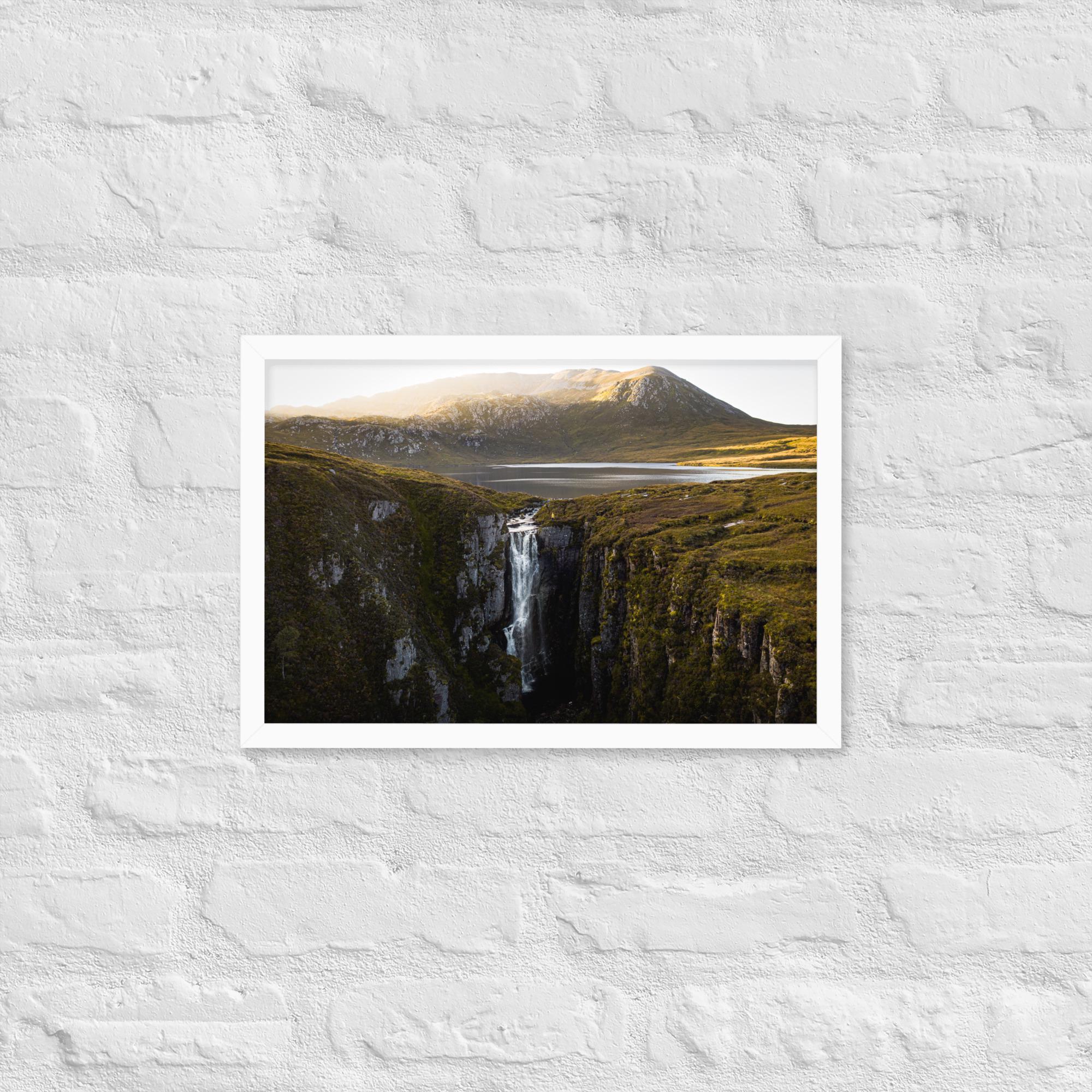 Wailing Widow Falls Print – Framed Scottish Highlands Waterfall Photography | Dramatic Landscape Wall Art | Remote Nature Decor