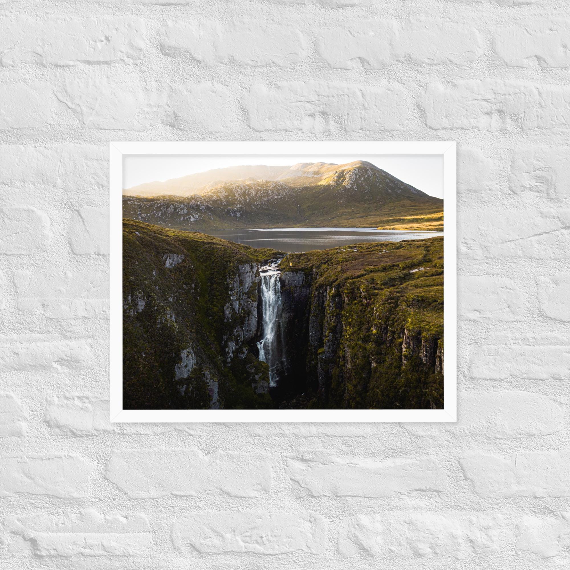 Wailing Widow Falls Print – Framed Scottish Highlands Waterfall Photography | Dramatic Landscape Wall Art | Remote Nature Decor