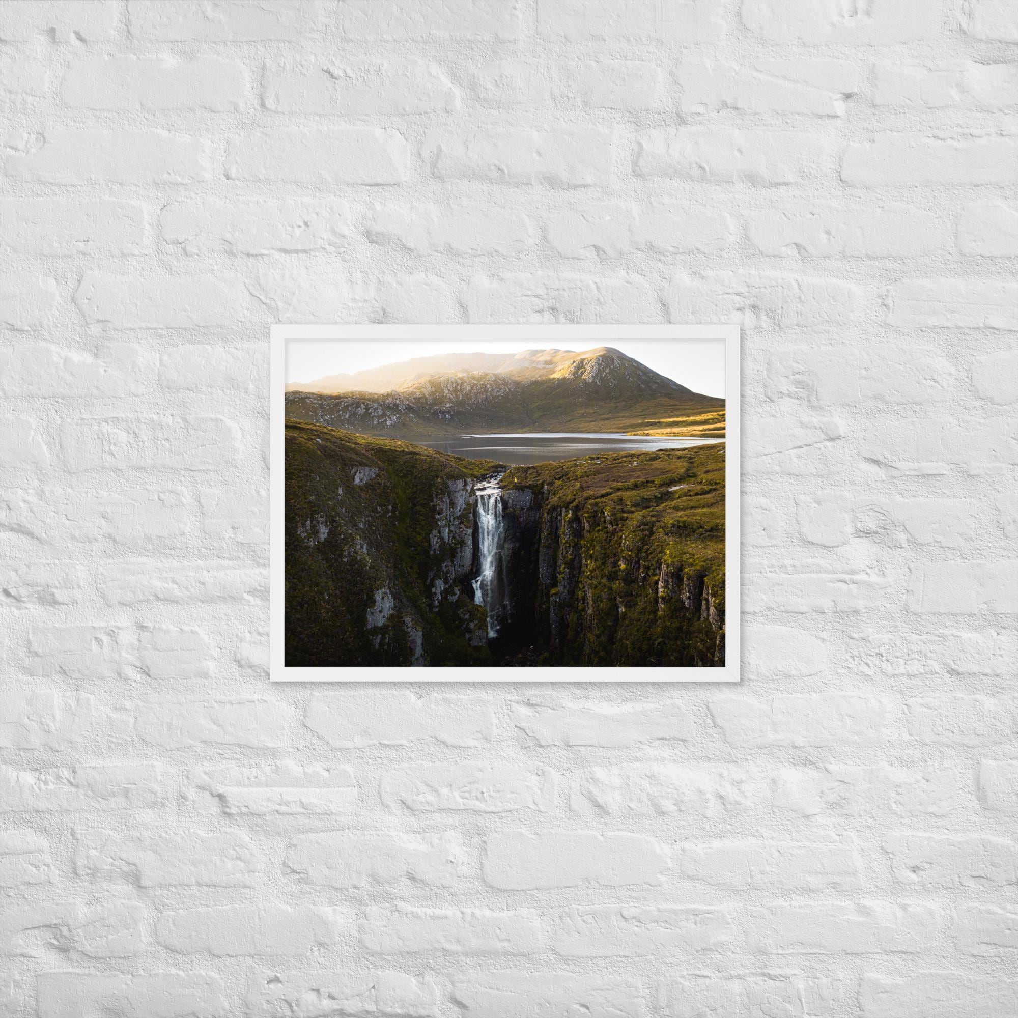 Wailing Widow Falls Print – Framed Scottish Highlands Waterfall Photography | Dramatic Landscape Wall Art | Remote Nature Decor