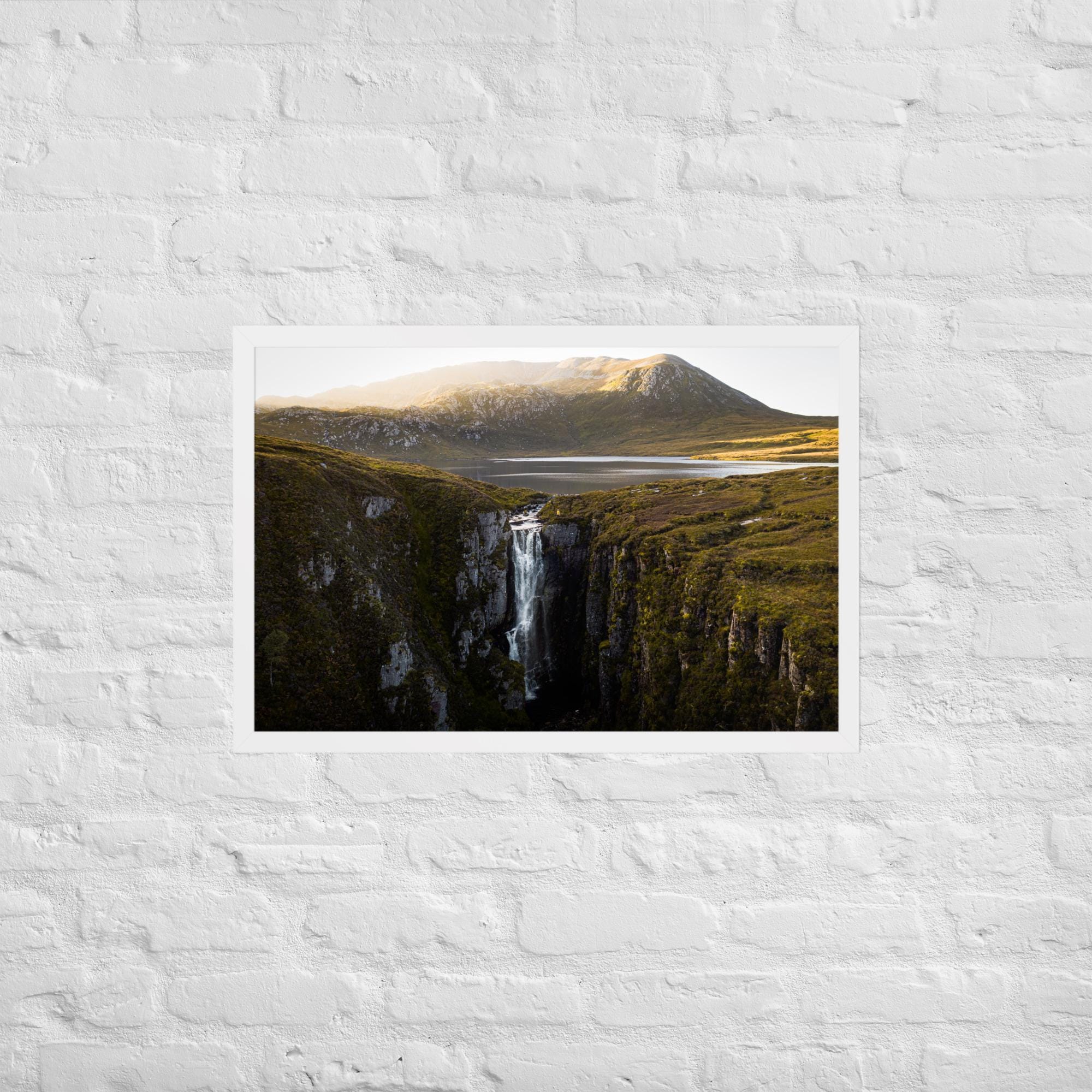 Wailing Widow Falls Print – Framed Scottish Highlands Waterfall Photography | Dramatic Landscape Wall Art | Remote Nature Decor