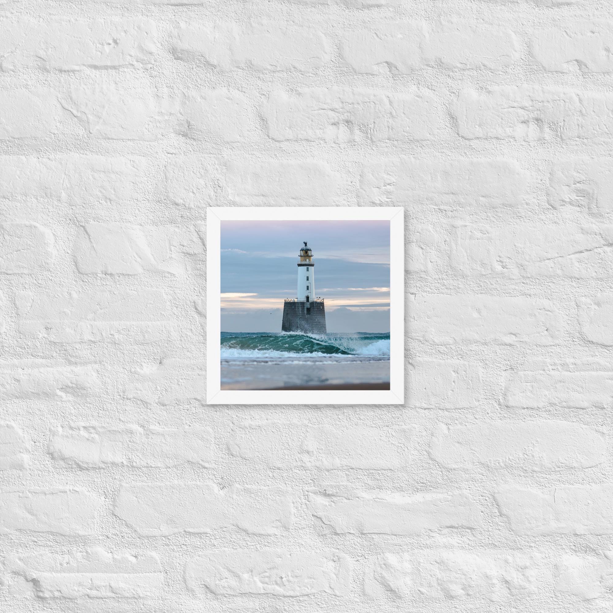 Rattray Head Lighthouse Print – Serene Morning Coastal Photography | Framed Scotland Seascape Wall Art | Minimal Seaside Decor