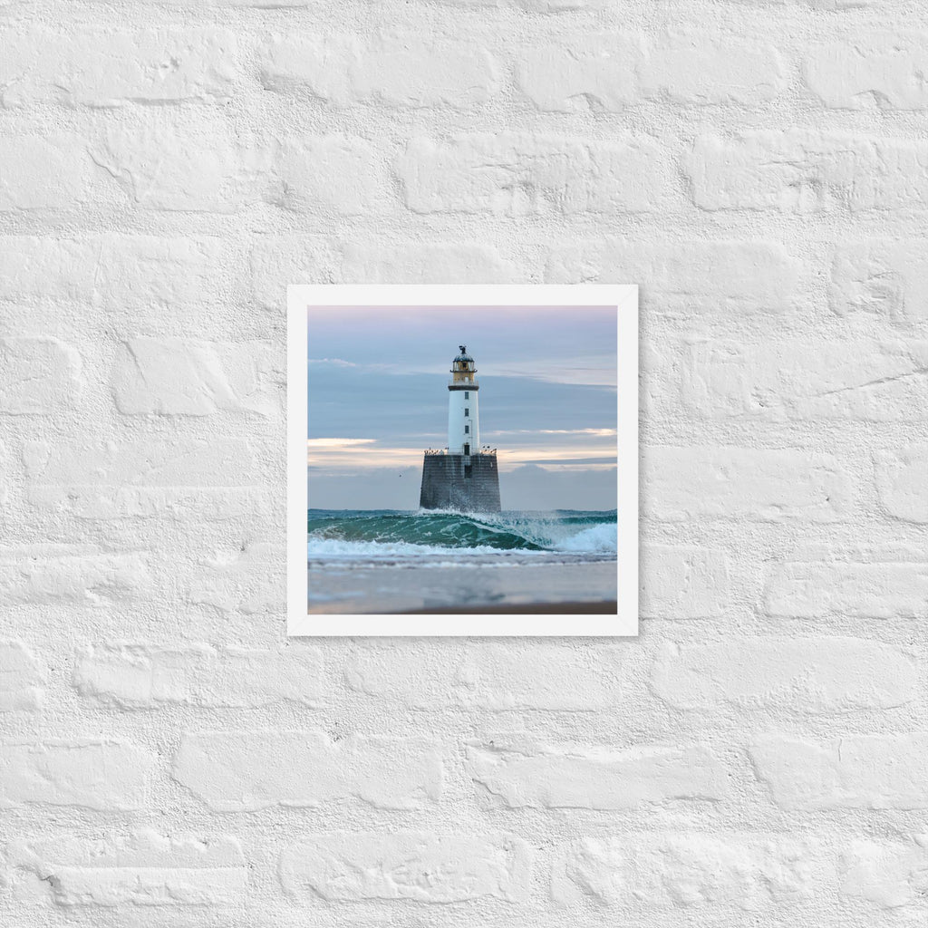 Rattray Head Lighthouse Print – Serene Morning Coastal Photography | Framed Scotland Seascape Wall Art | Minimal Seaside Decor