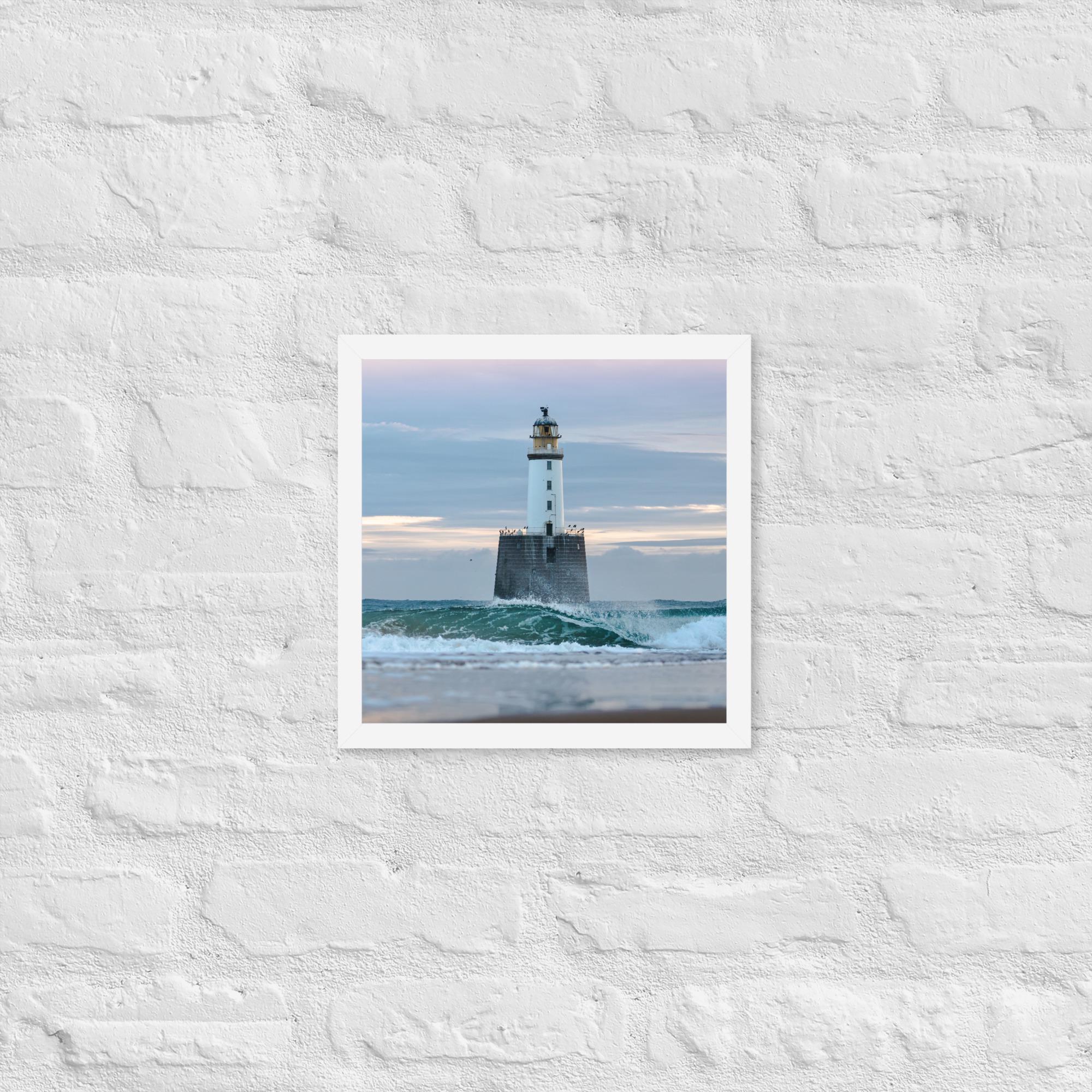 Rattray Head Lighthouse Print – Serene Morning Coastal Photography | Framed Scotland Seascape Wall Art | Minimal Seaside Decor