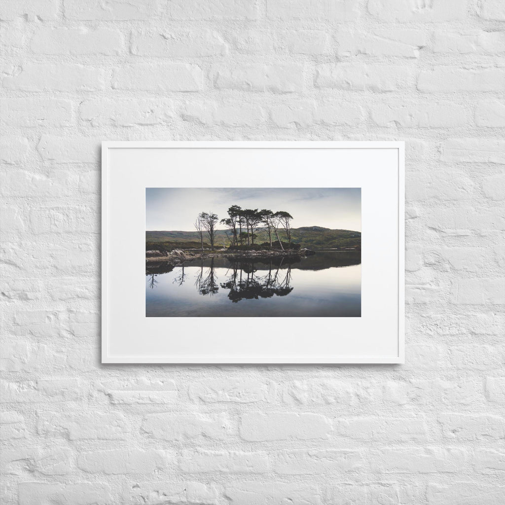 Scottish Loch Reflection Print – Calming Dusk Landscape Wall Art – Highlands Nature Decor